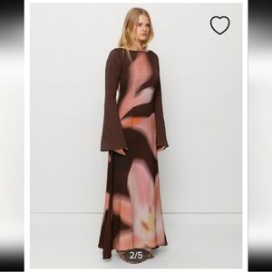 Wolf Gang Leona Elegant Maxi Long Sleeve Dress Size Small